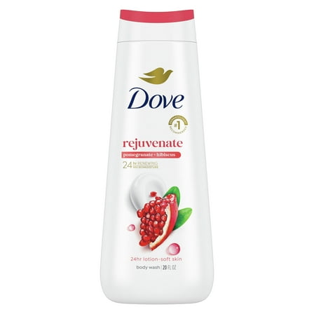 Dove Women's Body Wash Rejuvenating Pomegranate & Hibiscus Gentle Skin Cleanser All Skin, 20 oz