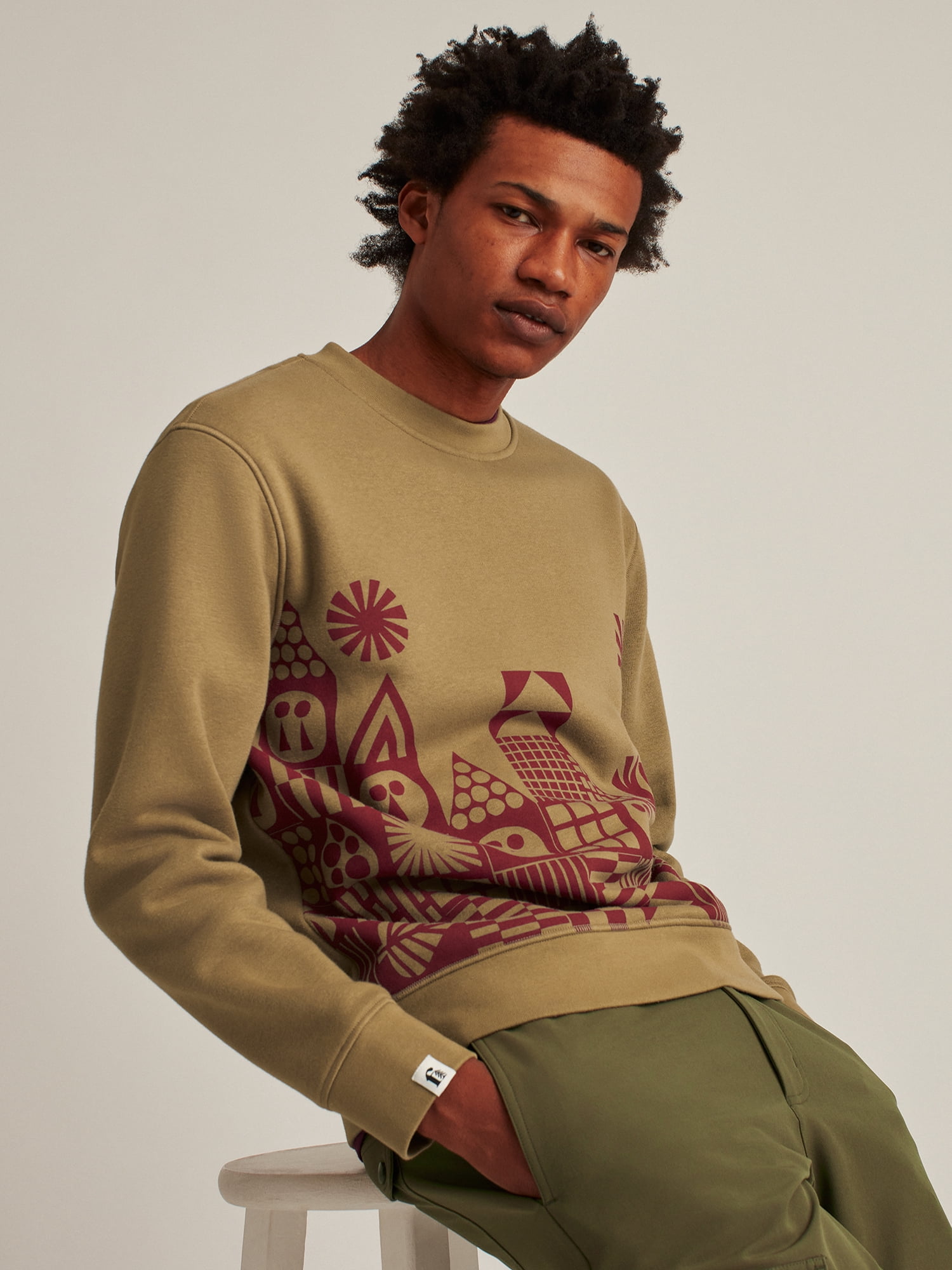 Bonobos Fielder Men's and Big Men's Fleece Graphic Crewneck Sweatshirt, Up to Size 3XL