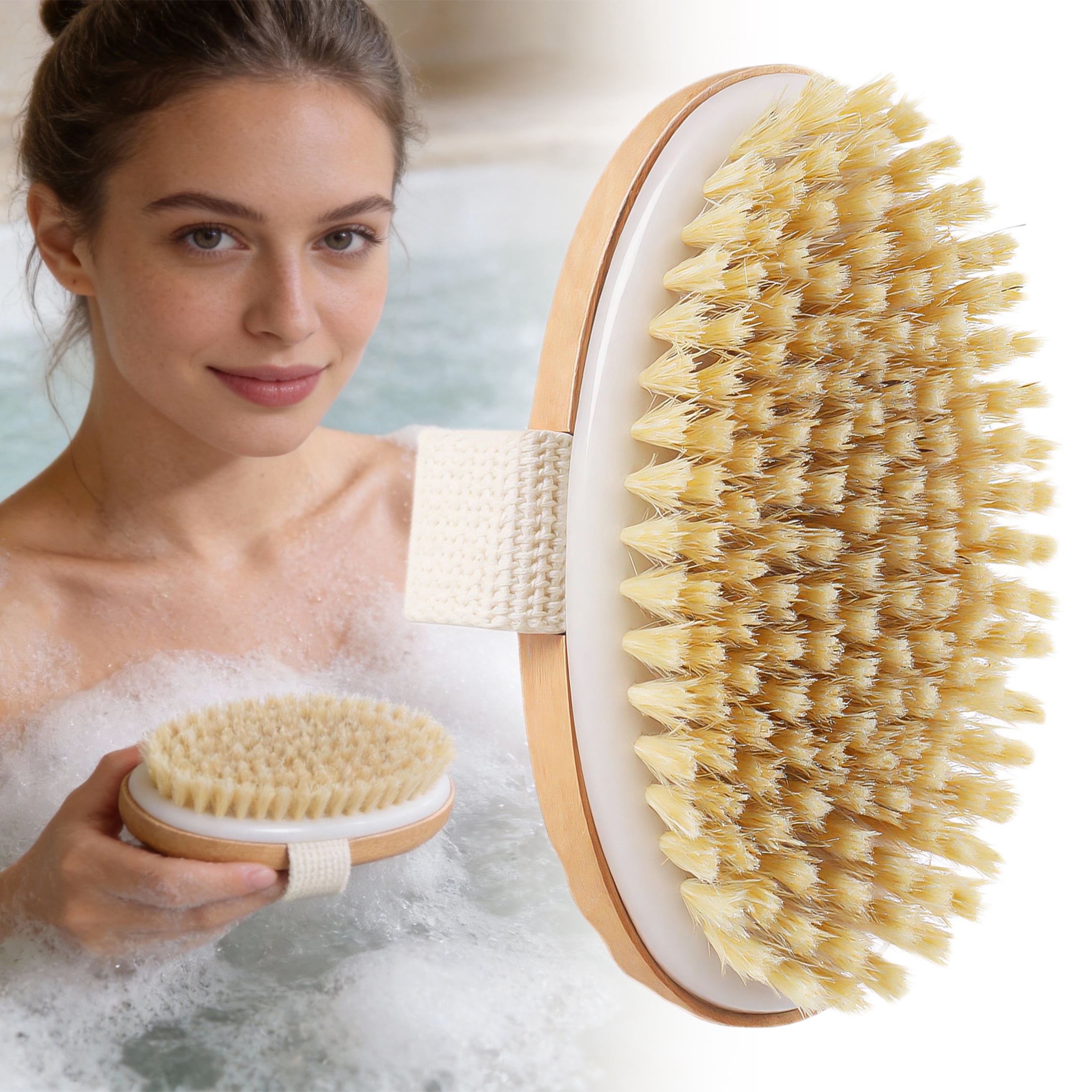 2 Pack Dry Body Brushes, Exfoliating Dry Brushing Body Brush, Dry Brushes for body cleaning, Soft Bristle Shower Brush for Body Cleaning