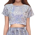 thumbnail image 2 of Girls Short Sleeve Sequin Tops Party Glitter Sparkly Blouse for 5-12 Years, 2 of 4
