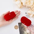 Ring Box 2pc Oval Velvet Couple Ring Box with Brass Botton Finger Ring Gift ...