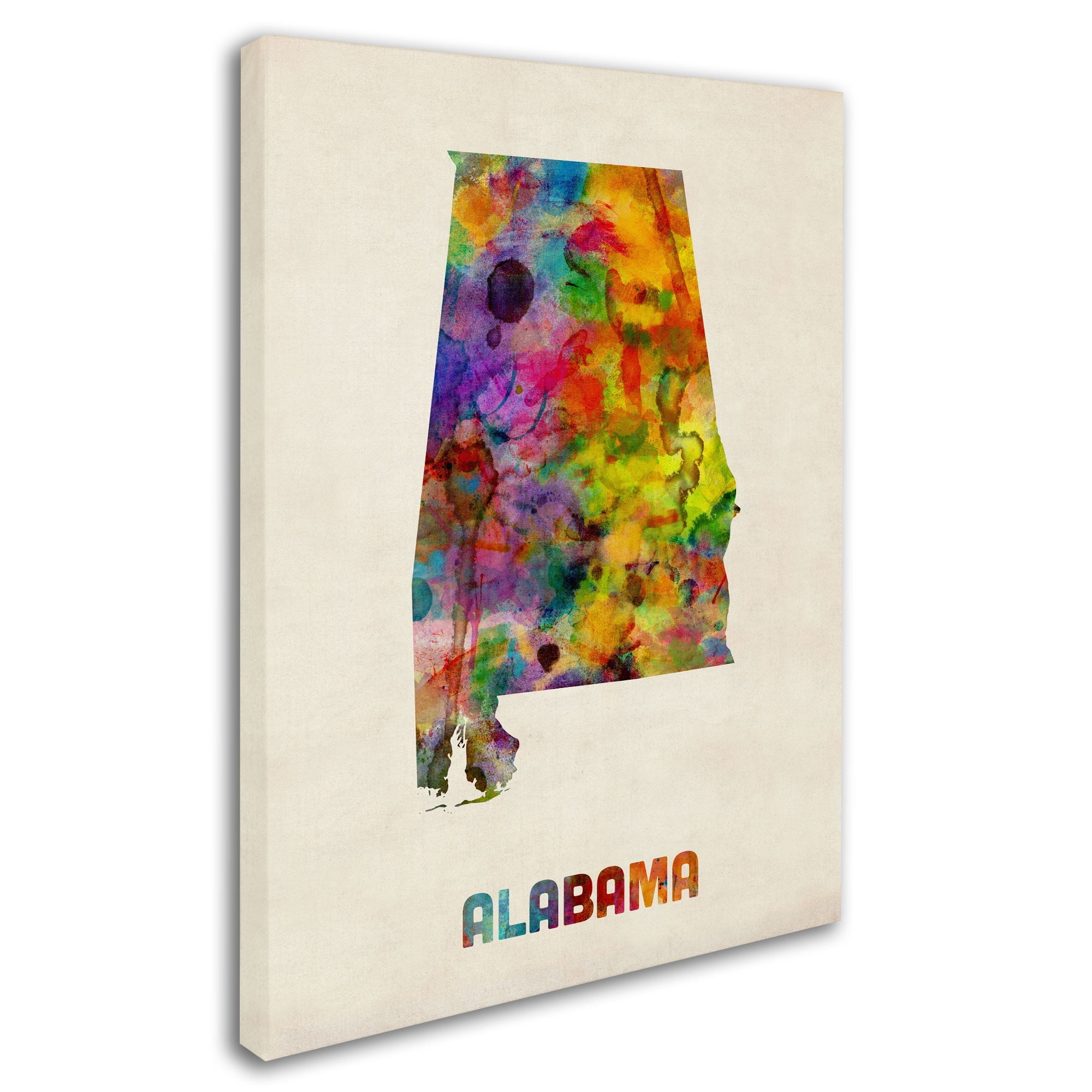 Trademark Fine Art "Alabama Map" Canvas Wall Art by Michael Tompsett