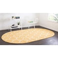 thumbnail image 2 of Unique Loom 3151679 4 x 6 ft. Rounded Trellis Frieze Oval Rug, Yellow, 2 of 5