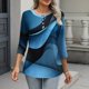 thumbnail image 5 of TaTaai Casual Printed Top Soft Breathable Women's Fashion Button Round Neck 3/4 Sleeve Loose Fit All Season Daily Party Fashion T-Shirt Gift, 5 of 7