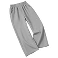 thumbnail image 6 of PWPSG Women's Wide Leg Sweatpants Elastic Waist Straight Leg Palazzo Pants Casual Loose Comfy Joggers Trousers with Pockets, 6 of 7