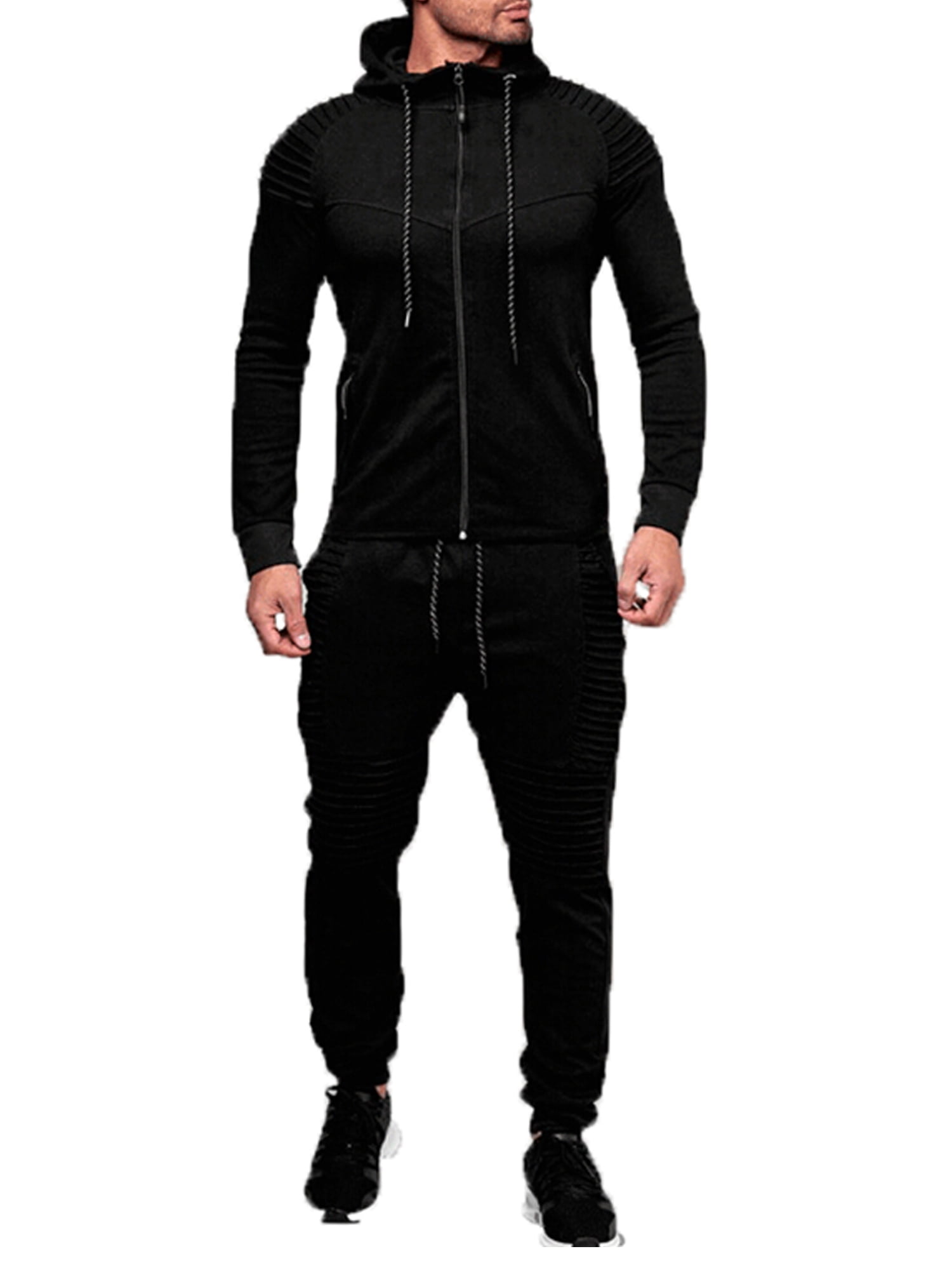 Eyicmarn Mens Sweatsuits 2 Piece Hoodie Tracksuit Sets Casual Solid ...