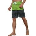 thumbnail image 4 of Lars Amadeus Men's Color Block Stripes Pattern Drawstring Waist Swimwear Shorts, 4 of 5