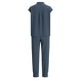thumbnail image 6 of Axiiglly Scrubs for Women Set, V Neck 1/4 Sleeves Solid Color Nurse Uniforms with Pocket, Elastic Cuffs High Waist Workwear Pants S-2XL, 6 of 10