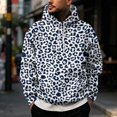 thumbnail image 2 of men's leopard print hoodie, retro animal print pullover sweatshirt, vintage casual hooded top with pocket, brown cheetah pattern fleece jumper, streetwear graphic hoodie for men, cozy winter warm, 2 of 7