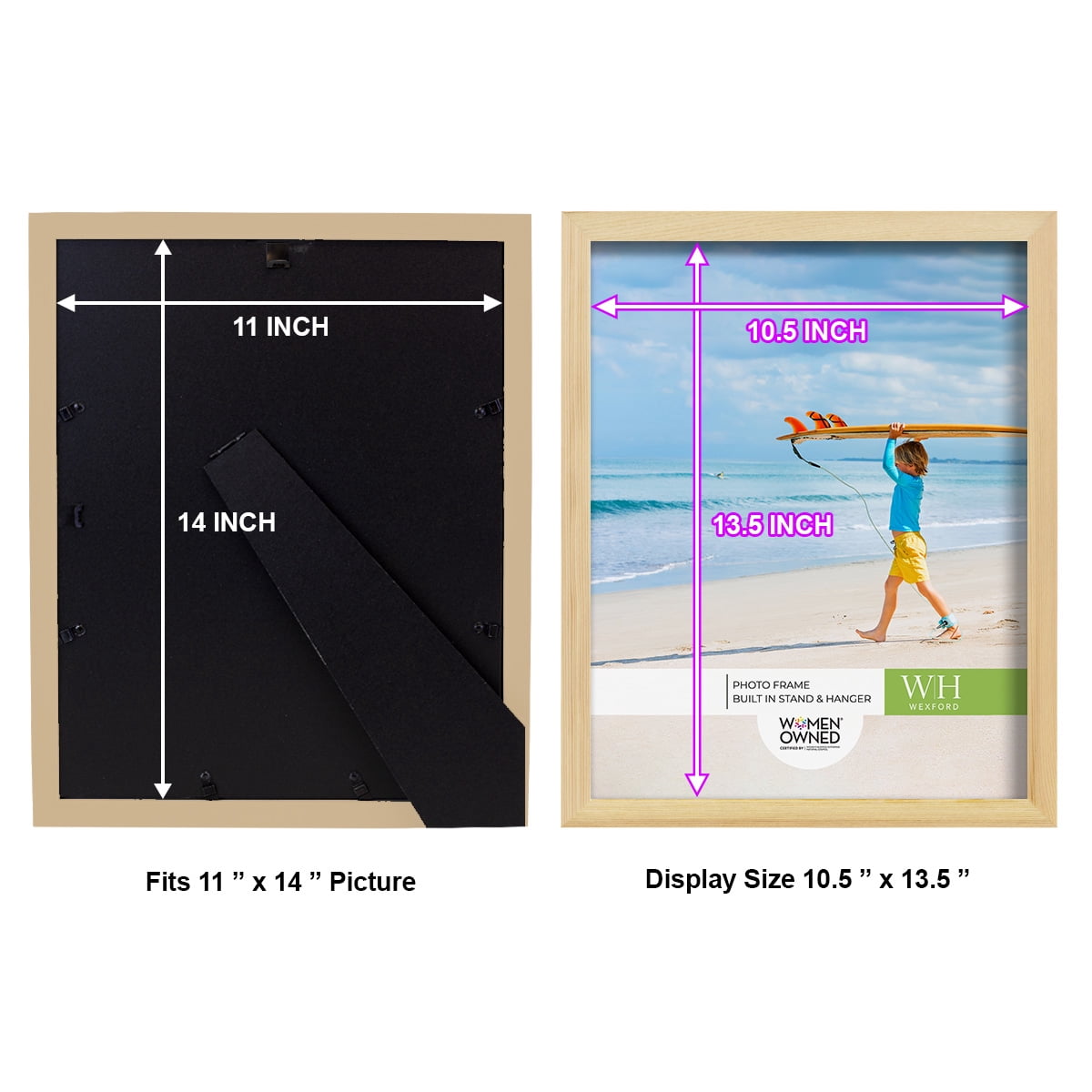 Woodgrain 11 in. x 14 in. Natural Wood Picture Frame Set (Set of 4)