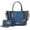Croco Navy, variant on Bonnie Women's Satchel Bag with Wallet, Gradient Crocodile Vegan Leather Handbag by Mia K - Brown