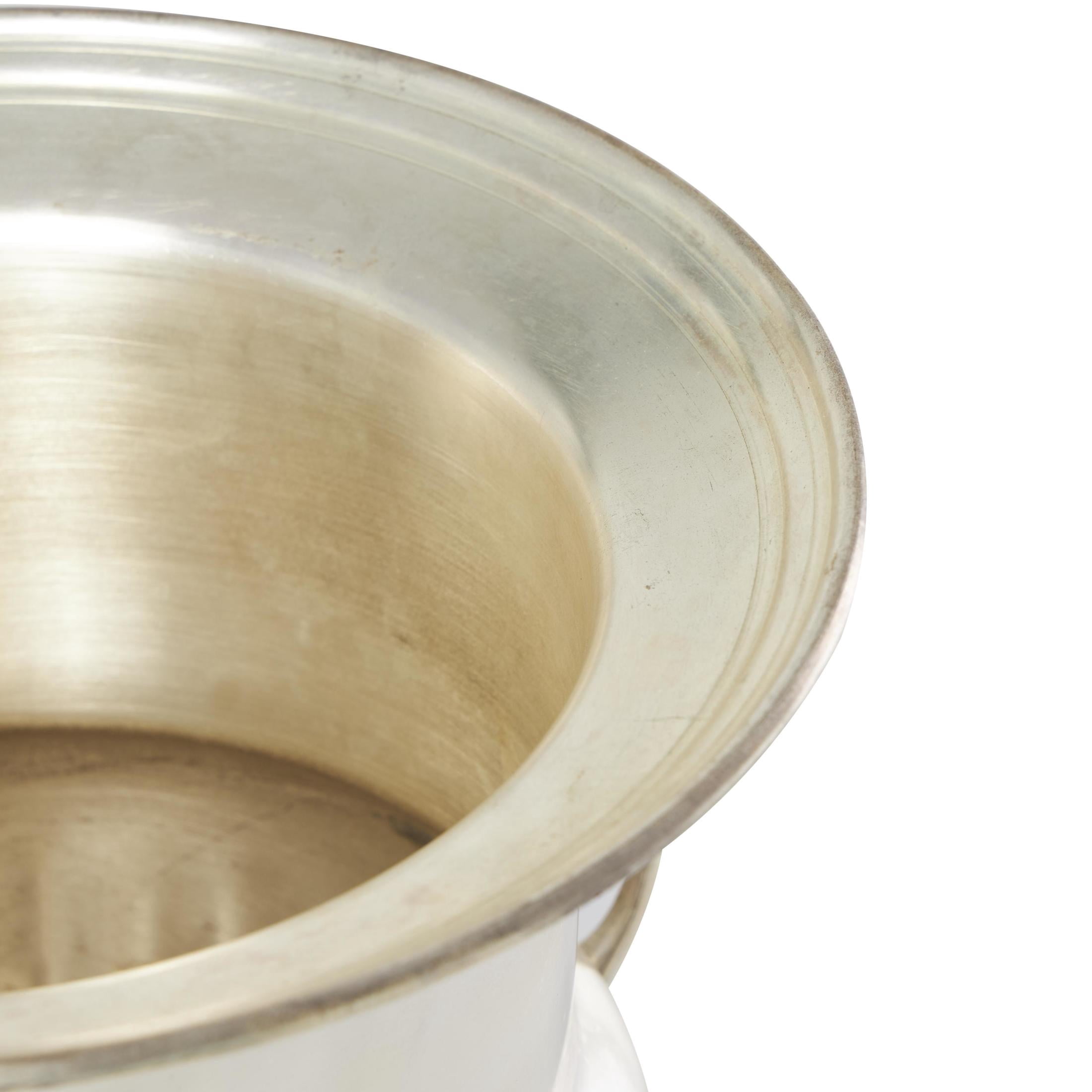 DecMode Round Metal 2 Bottle Silver Ice Bucket