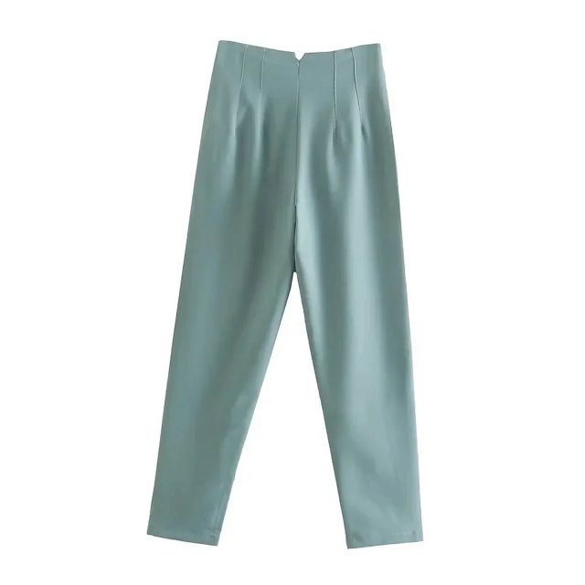 TRAF-ropa de oficina a la moda, pantalones de cintura alta para mujer, pantalones formales, trajes de oficina, pantalones lápiz, pantalones negros, rosas y blancos para mujer