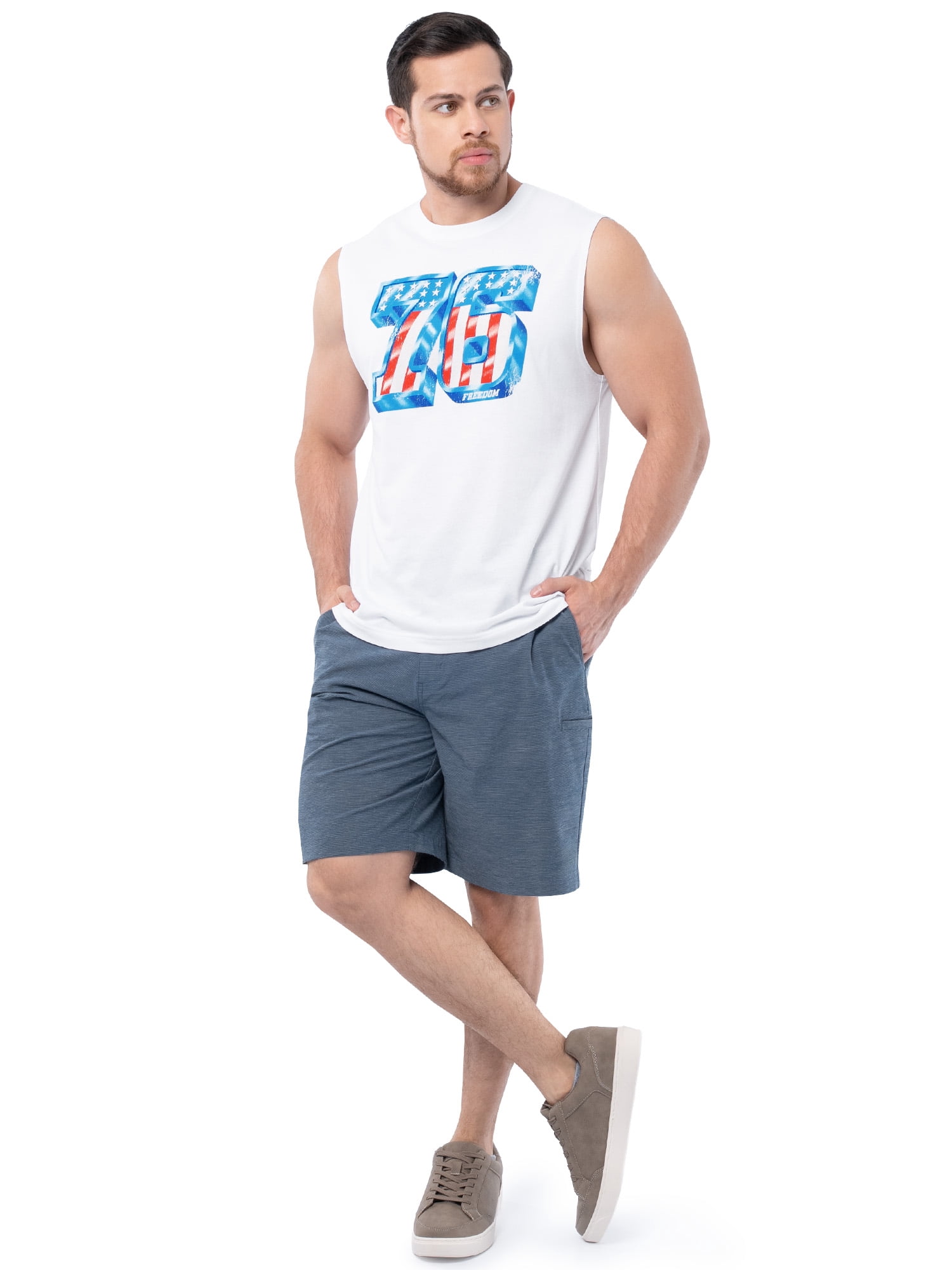 Way to Celebrate Men's 4th of July Americana Graphic Muscle Shirt Tank Top, Sizes XS-5XL