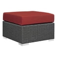 thumbnail image 1 of Modway Ottomane de Patio en Aluminium et Rotin, Toile/rouge, 1 of 3