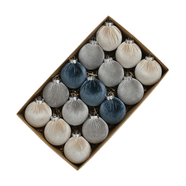 15 bolas navideñas de 8 cm para colgar en el árbol de Navidad. Conjunto azul