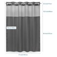 thumbnail image 7 of Charcoal Grey No Hook Shower Curtain with Snap-in Liner, 230GSM Waffle Weave for Bathroom, 71W x 74H, Easy Installation & Maintenance, 7 of 7