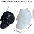 thumbnail image 2 of DIY candle mold, 3D skull silicone mold handicraft candle making mold, Halloween party accessories candy mold, silicone, 2 of 5