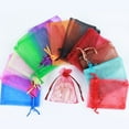 thumbnail image 1 of 100Pcs Solid Color Yarn Gift Bag Wedding Candy Lucky Pouch Storage Container Yellow Yarn, 1 of 8