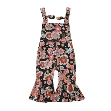 

Toddler Children Halter Jumpsuit Girls Wearing Pink Flowers Prints For Babys Clothes Outwear Baby Girl Dress Mint
