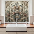 thumbnail image 3 of Ambesonne Rococo Kitchen Curtains, Palatial Flowers Posh Ethnic, 55"x30", Tan Dark Blue and Pale Ruby, 3 of 3