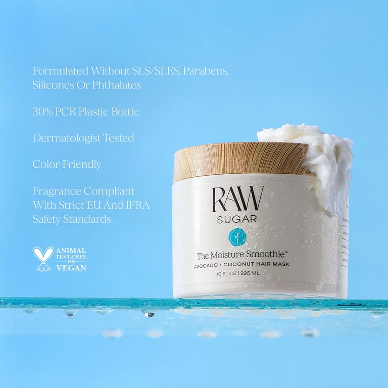 Raw Sugar The Moisture Smoothie Hair Mask, Avocado & Coconut photo 4