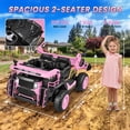 thumbnail image 3 of Wisairt 24V Ride On Dump Truck for Kids, 2 Seater 4WD Electric Truck, 4×200W Motors, Power Car Wheel with Remote Control, Automatic Dump Bed, Shovel, Music, Pink, 3 of 10