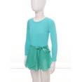 thumbnail image 3 of Miaeowve Kids Girls Chiffon Ballet Tutu Dress Long Sleeve Gymnastics Leotard with Wrap Skirt Set Ballerina Dancewear Mint Green 10-12, 3 of 7