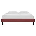 thumbnail image 4 of Platform Bed Frame, Twin Size, Velvet, Pink, Modern Contemporary Urban Design, Bedroom Master Guest Suite, 4 of 5