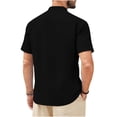 thumbnail image 4 of Axiiglly Mens Shirts Casual Dressy Lapel Short Sleeve Button Up Shirts, Solid Color Lightweight Holiday Tops, S-2XL, 4 of 5