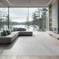 thumbnail image 2 of ODIKA 8'x10' White Abstract Flowing Waves Contemporary Washable Area Rug Modern Minimalist Curved Lines Geometric Motif Durable, Non-Slip for Living Room, Under Sectional, Family, 2 of 7
