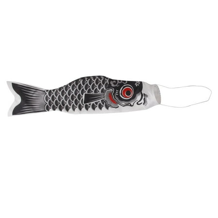 Carp Windsock Kite - Waterproof Sailfish Wind Streamer Japanese Kids And Garden Boat Ing Decor - Selected Size   55cm Black