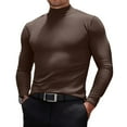 thumbnail image 2 of GrmtClth Mens Turtleneck Long Sleeve Stretch Warm Underwear Shirt 2025 Winter Lightweight Pullover Tops Coffee XXL, 2 of 5