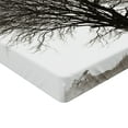 thumbnail image 2 of Ambesonne Grey Fitted Sheet, Fall Tree Monochrome Art, Full Size, Beige Black, 2 of 3