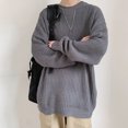 thumbnail image 4 of Neinkie Hommes Pull Couleur Unie Col Rond Manches Longues Anti-Rétréci Extensible Tricot Pull Élastique Automne Pull Hommes Vêtements, 4 of 8