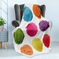 thumbnail image 4 of Ice Cream Soft Flannel Fleece Throw Blanket, Ice Cream Toppings with Colorful Various Flavor Yummy Summer Season Image, Cozy Plush for Indoor and Outdoor Use, 50" x 70", Multicolor, by Ambesonne, 4 of 5