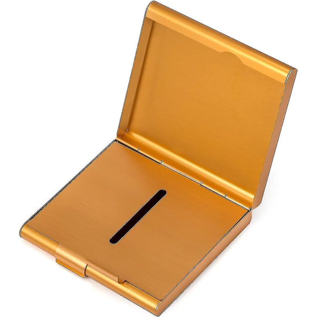 Folio Cigarette Case, Metal Cigarette Case, Can Hold 20 Cigarettes, Gold