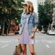 thumbnail image 4 of Fotbe Lavender Glitter Foil Stripes Vestido de Verano sin Mangas para Mujer – Vestido Midi Línea A, Estilo Camiseta Floral, Vestido Playero Casual y Fluido, 4 of 7