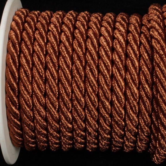 The Ribbon People Copper Brown Braided Cording Wired Craft Ribbon 0.25" x 16 Yards
