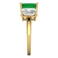 thumbnail image 3 of 4.0ct emerald cut green emerald 18k yellow gold 3 stone Bridal Wedding Engagement Promise Anniversary Ring for Women size 9.5, 3 of 7