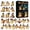 A001- A, variant on 24 Pcs Halloween Advent Calendar Halloween Countdown Calendar 10 X 7 X 7 Inch Retro Halloween Decor with Light Up Ghost Hanging Ornaments Halloween Decorations for Home Party
