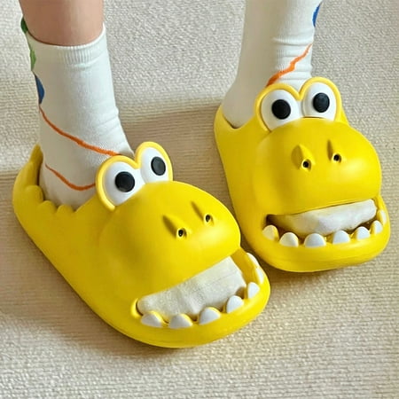 

Yoslce House Slippers for Women Summer Couple Women Men Slippers Fashion Casual Dinosaur Bathroom Bath Shoes