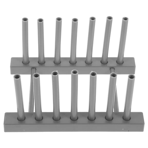 COMPUKAS Grey Plastic Dish Rack with Pot Cover Holder Kitchen Storage