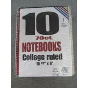 norcom college ruled 70 sheet notebooks - 10 count