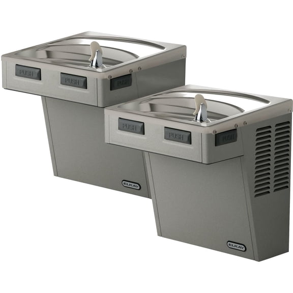 Elkay EMABFTLDDSC Ada Wall Mount Bi-Level Drinking Fountain - Stainless Steel