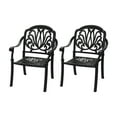 thumbnail image 2 of DUOSONG Cast Aluminum Patio Dining Chair 2Pcs With Black Frame And Cushions In Random Colors Black Aluminium Garden & Outdoor Outdoor & Patio Furniture Patio Seating, 2 of 9