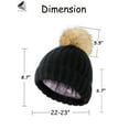 thumbnail image 2 of PULLIMORE Women's Knitted Beanie Hat Winter Warm Soft Ski Cuff Caps with Pom Pom (Dark Gray), 2 of 8
