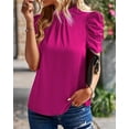 thumbnail image 4 of BTFBM Womens Tops Dressy Casual Blouses Summer Spring Clothes Mock Neck Short Sleeve Shirts Business Work Fall Outfits, 4 of 9
