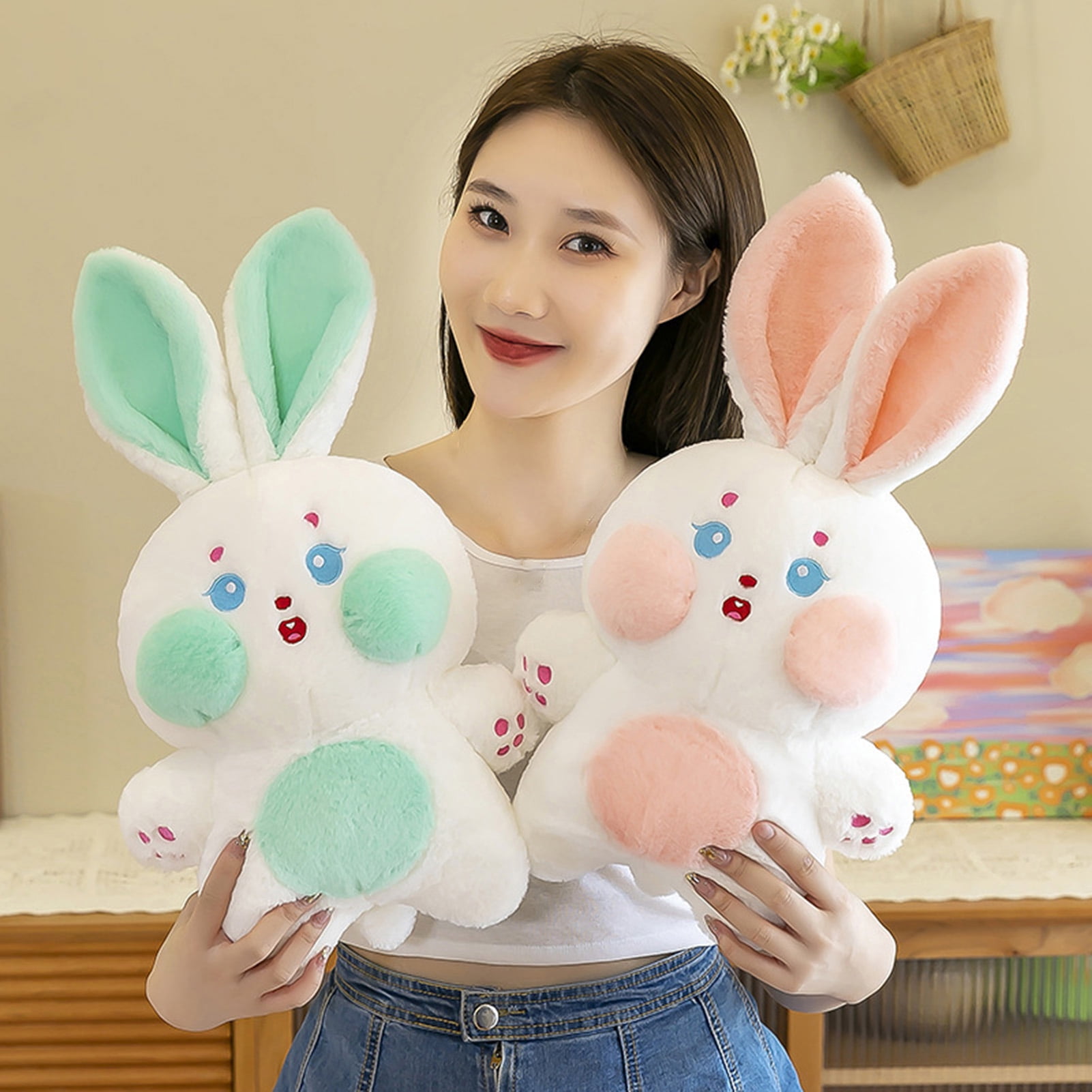 Yirtree 45/55cm Cute Long Ears Standing Posture Vivid Appearance Bunny
