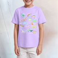 thumbnail image 2 of Gubotare Boys' T-Shirts Toddler Baby Boy Girl Shirt Cute Graphic T-Shirt Funny Tee Short Sleeve Tops Sizes 11-12T (Light Purple,11-12 Years), 2 of 4